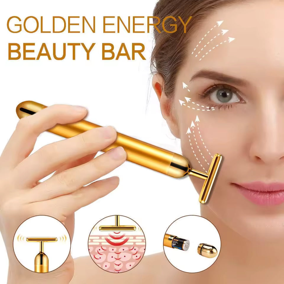 24K Gold Facial T-Bar Massager