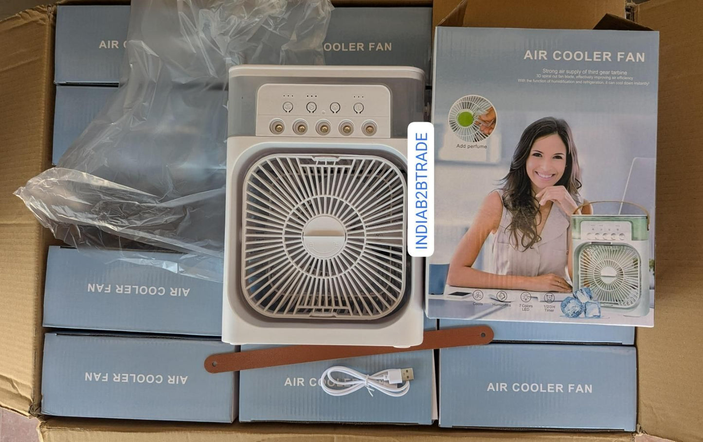 Portable USB Air Cooler & Water Spray Fan