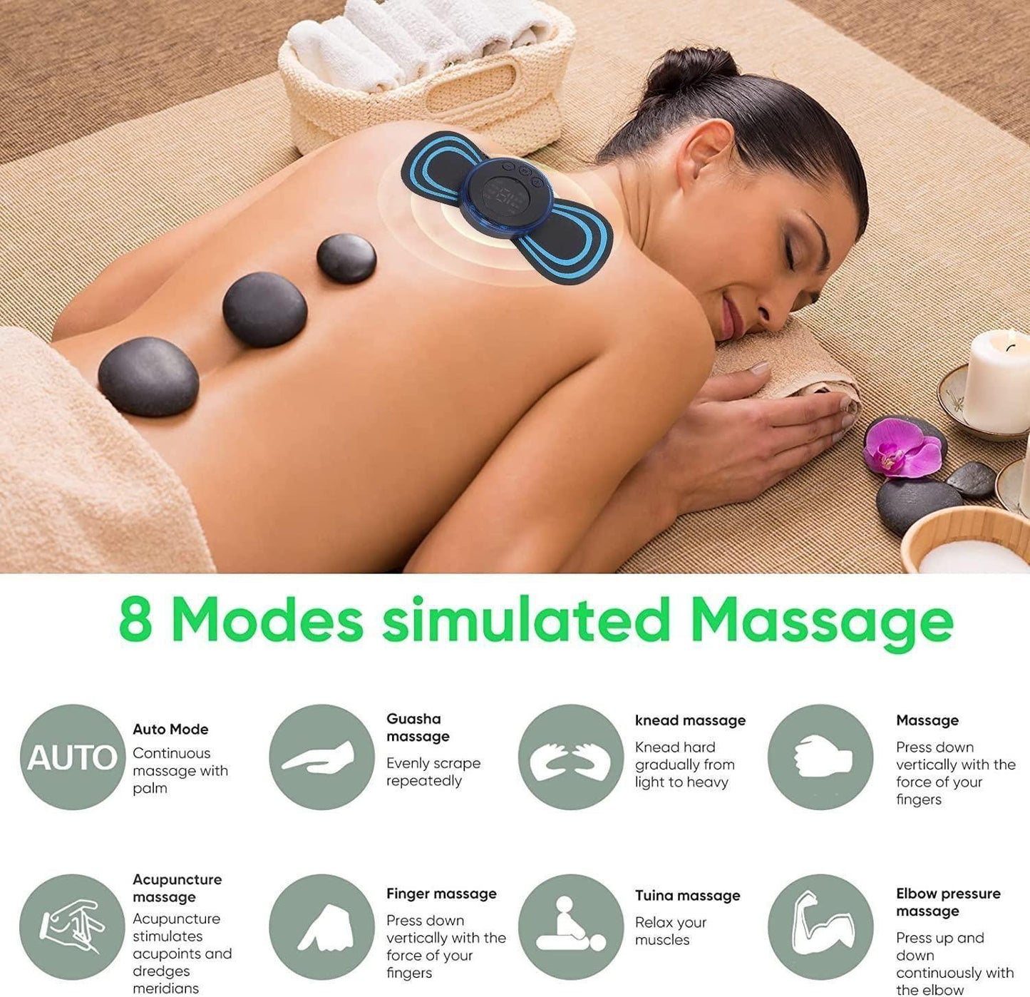 Mini Rechargeable Massager – 8 Modes, 19 Levels
