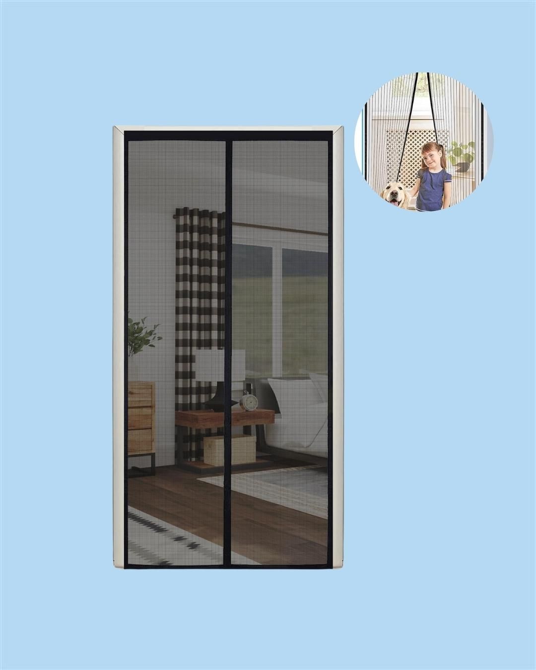 Magnetic Mesh Door Curtain – Anti-Mosquito, Foldable