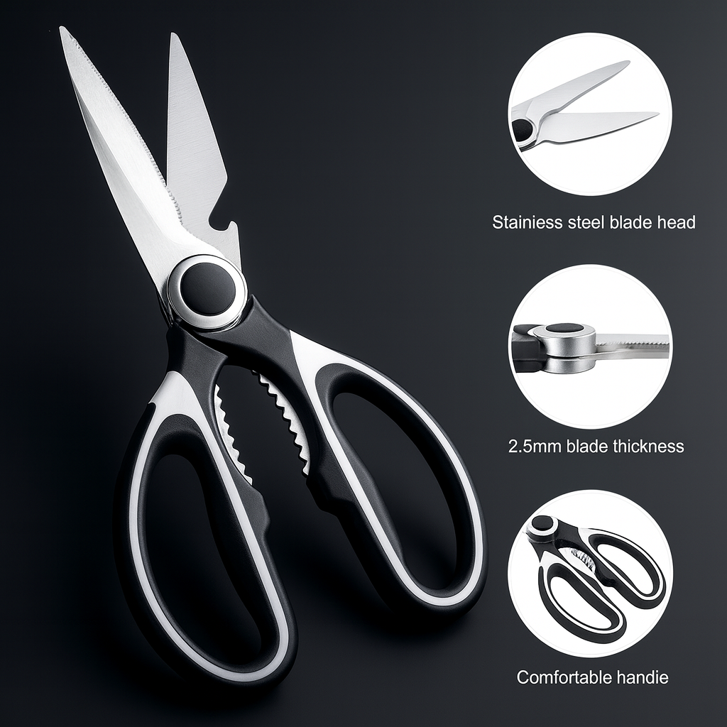 Multifunction Kitchen Scissors - Chicken Bone Meat Vegetable Cutter Nutcracker Bottle Openers Tools, 1 Pcs