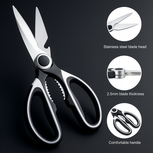 Multifunction Kitchen Scissors - Chicken Bone Meat Vegetable Cutter Nutcracker Bottle Openers Tools, 1 Pcs